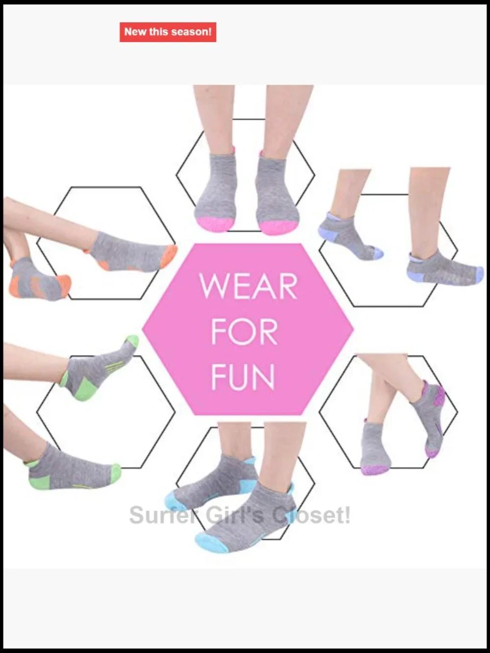 6 Pack Cushioned Ankle Low Cut Athletic Running Socks